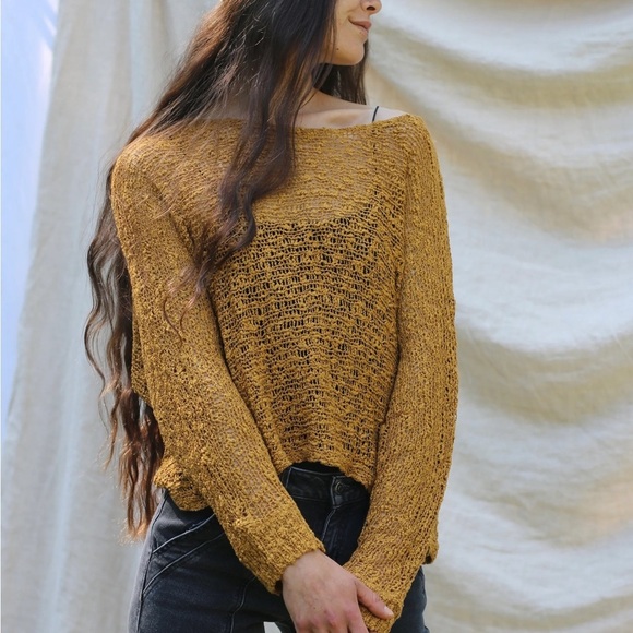 island tribe knits Other - Amber Colored 419 SoHo Pullover by Island Tribe Knits Boho Swim Coverup Sz Large